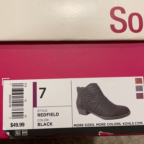 So Redfield Black Ankle Boots - Picture 7 of 8